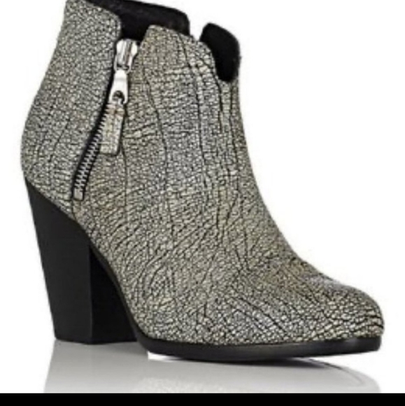 rag & bone Shoes - Rag & Bone Margot Booties in Iron - size 37.5 - stingray, textured leather